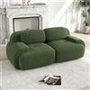 Kuczn Divano angolare modulare in corduroy, divano Boneless, divano con funzione letto, in schiuma ad alta densità 32D, design profondo, fondo antiscivolo, per soggiorno e camera da letto, verde