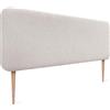 DHOME Testiera Imbottita Liscia con Gambe Arrotondata Luxury Edition per Parete Acustica Testiere Fonoassorbenti Testata Letto Camera da Letto (Espigas Beige, 145cm)