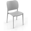REDÒKASA Sedia in polipropilene MADE IN ITALY ORBITA, impilabile, resistente ai raggi UV, design moderno, ideale per sala da pranzo, cucina, sala d'attesa, bar, ristoranti o giardino (1, Grigio Cemento)