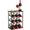 Nuovoware Portabottiglie da Appoggio, per 9 Bottiglie, Marrone Vintage | Organizer in metallo per la conservazione del vino, per cucina, bar, tavolo, mobile, cantina