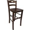 Liberoshopping Sgabello Snack in Legno massello con Schienale Altezza 67 cm (Noce)