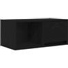 Mhdvray Mobile TV nero, effetto rovere, 60 x 31 x 25,5 cm, in legno, da appendere, per soggiorno, con cassetto e scomparto, salvaspazio
