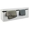Relaxdays Cassapanca Pieghevole, Sgabello Pouf, Cassa Panca, con Coperchio, HxLxP: 38 x 114 x 38 cm, Baule, Bianco