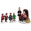 Magie di Natale Decorazione Visitare Il Set di Babbo Natale di 3 per Villaggio di Natale e presepe, in Resina da h 4,5 cm