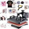 CREWORKS Pressa a Caldo 5 in 1, 30x38 cm Macchina per Termopressa Professionale, Set Multifunzione per Personalizzazione Magliette, Tazze, Cappelli e Piatti, Display Digitale, Rotazione 360°