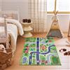 Sonive Tappeto per Bambini Tema Auto, Tappetino Antiscivolo Morbido per Camera da Letto, Soggiorno, Cameretta 80x150 cm