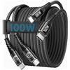 Aioneus Cavo USB C USB C 2M, 2Pezzi Cavo USB Type-C 100W, PD Cavo Ricarica Rapida Type C 5A Nylon Cavo TypeC to TypeC per iPhone 17 15 16 Pro Max/Plus iPad Pro/Air MacBook Samsung Galaxy S24 S25