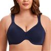 MELENECA Reggiseno Donna Minimizer Senza Cuciture, Sfoderato, Confortevole per Taglie Forti con Ferretto Marineblau 6B