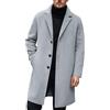 Générique Cappotto Uomo Inverno Lungo Tinta unita Cappotto Lungo Uomo in Lana Giacca 3/4 Calda Trench Coat Grande Taglia Giacca Lunga Lavoro Casual Cappotti Inverno Caldo Cardigan Chic Bottoni
