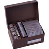 BRERA 67-5 Pezzi Cravatta Uomo elegante + Fazzoletto da taschino uomo + Gemelli + Copribottoni + Fermacravatta, Set uomo con confezione regalo