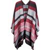 styleBREAKER Poncho Donna a Righe | Taglia Unica,Nero-Grigio-Rosso