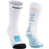 FLOKY RUN UP MEDIUM calze biomeccaniche running e trekking. Calza a compressione. Protezione tendine d'Achille e muscoli gamba, supporto plantare. Massima riduzione vibrazioni. (BiancoAzzurro, M-L)