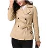 Mnjyihy Trench Corto Da Donna Trench Casual In Cotone Primavera Autunno Con Cintura Cappotti Corti Doppiopetto Slim