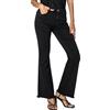 Nina Carter J230 Jeans da donna a vita alta, slim fit, con orlo gamba sfilacciato, Nero (J230-1), L szczupły