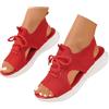 Sobzia Sandali Donna,Sandali Donna Estive Ortopedici con Zeppa Comodi Eleganti Sandalo Mesh Antiscivolo Lavabili Scarpe Estivo Morbida Punta Aperta Ciabatte Ortopediche Leggero Sportivi Rosso 41