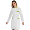 Ergos Workwear I.sacco Camice da Lavoro CATALINA per Donna Manica Lunga in Poliestere Cotone (Bianco/Verde Mela)
