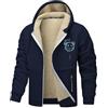 Générique Felpa con cappuccio da uomo in pile stampato con orsetto in pile con cappuccio Streetwear Abbigliamento Uomo Inverno Giacca Sherpa spessa cotone fodera per sci neve e avventura stile