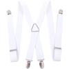 XUMKFJRE Bretelle uomo Bretelle elastiche regolabili da uomo e donna, larghe 2,5 cm, con 4 clip, for adulti, for bambini, ragazzi ragazze, accessori sposa per Matrimoni(White)