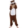 ULEEMARK Kigurumi Pigiama Anime Cosplay Halloween Costume Attrezzatura Adulto Animale Onesie Unisex, Scoiattolo per Altezze da 140 a 187 cm