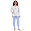 Leedya Pigiama Donna Leggero e Traspirante - Modello Estivo in Cotone Fresco Lungo - Lungo 776 Rose Celeste TG XL