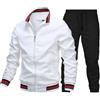 Generico Tuta da uomo primaverile e autunnale, set da 2 pezzi, giacca patchwork + pantaloni da jogging
