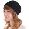 CHARM Uomo Beanie Berretto Cappello Cotone Mano Fatto Unisex Nero