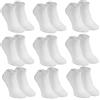 Rainbow Socks - Donna Uomo Colorate Calzini Corti di Bambù - 9 Paia - Bianco - Tamaño 44-46