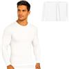 Leedya Maglia Uomo Manica Lunga in Caldo Cotone, Made in Italy - Maglia Intima Termica Invernale Morbida e Traspirante - Comfort Naturale e Vestibilità Aderente - Bianco o Nero, da S a 3XL (2, Bianco, M)