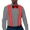 CPROSP 2 Pezzi/set Bretelle Luminose LED, Regolabili Neon Pantaloni Bretelle rosso, Cravatte Luminose, 3 Modalità Flash, Perfectos Para Festivales de música, Halloween, Fiestas de Disfraces, Bar