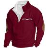 VPQILH 1/4 Zip Pullover Uomo Invernale Calda Felpa Uomo Senza Cappuccio Maglioni e Felpe con Collo in Piedi Maglia di Tuta Maniche Lunghe Sweatshirt in Tinta Unita Maglione Sportiva Casual Pullover Top