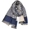 Generico Sciarpa da uomo in cotone e lino - Stola lunga in caldo misto pashmina per autunno/inverno(Navy Blue)