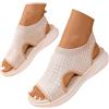 Sobzia Sandali Donna Comodi,Sandali Donna Estive Ortopedici con Zeppa Comodi Eleganti Sandalo Mesh Antiscivolo Lavabili Scarpe Estivo Morbida Punta Aperta Ciabatte Ortopediche Leggero Sportivi Beige 37
