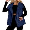 Fulidngzg Piumino Donna Invernale 100 Grammi in D'Oca Senza Maniche con Collo Revers Gilet Leggero Trapuntato Sportivo Piumini Smanicato Elegante Casual Giacca Primaverile Imbottito per Case Sportiva,Blu,XXL
