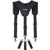 MELOTOUGH Cintura per attrezzi Bretelle Cintura per attrezzi per cintura da lavoro resistente con spalline mobili, Nero, One size fit most