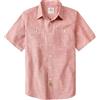 Dubinik® Camicia Uomo Maniche Corte in Chambray Cotone Leggero vestibilità Regular Due Tasche Stile Urban Casual Rosa XL