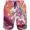 Generic Divertente Unicorno Rosa Pianoforte Uomo Costume Mare Estate Boxer da Bagno Calzoncini Piscina Tronchi per La Spiaggia Resistenti Pantaloncini da Mare XL