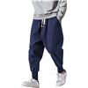 ITISME Uomo ITISME Pantaloni Carrot Uomo Autunnali Casual con Elastico in Vita Leggero Pantaloni Uomo Lunghi Moda Classici Hip Hop Trousers Baggy Coulisse Giapponesi Ragazzi Pantalone Uomo con Tasche