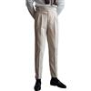 Generic Pantaloni da uomo in velluto a coste Gurkha Napoli, vestibilità classica, vintage, per ufficio e lavoro, pantaloni dritti plissettati sul davanti