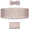 BRERA 67 Fascia da Smoking + Papillon + Fazzoletto da Taschino Color Rosa taglia S-M in raso, Set 3 pezzi Accessori da Uomo Classico per Abiti Eleganti