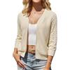 GRACE KARIN Cardigan Corto da Donna con Scollo a Vin Pizzo Patchwork Maniche a 3/4