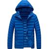 Generic Parka da uomo, leggero, imbottito, slim fit, invernale, in piumino sintetico con cappuccio staccabile, blu lago, taglia 8XL