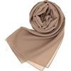 MAPIMANIA - Stola Elegante Donna Color Beige Scuro per Cerimonia e Matrimonio Made in Italy, Scialle coprispalle estivo Chiffon 200x80, Sciarpa Copri spalle per abito