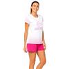 LOTTO homewear Completo Donna Estivo Cotone T-Shirt + Pantaloncino, Leggero e Traspirante, Pigiama Sportivo Corto (IT, Testo, XL, Regular, Regular, Bianco 227)