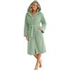 Morgenstern Accappatoio Donna in Spugna 100% Cotone con Cappuccio Lungo OEKO-TEX Verde M
