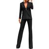 Generico Completo Tailleur Donne Elegante Casual Tute 2 Pezzi Giacca a Maniche Lunghe Risvolto e Pantaloni Taglie Forti Abiti Lavoro Autunno Invernale Offerte Abito da Donna da Abito per Business e Matrimoni