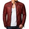 Generisch Giacca da uomo in pelle vintage, da mezza stagione, in pelle PU, con chiusura lampo e colletto alto, oversize, comoda, comoda, slim fit, giacca sportiva