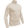 Hann Brooks Polo da uomo in cotone morbido, collo a roll, ideale per sci e golf, in nero, marrone, bordeaux, grigio, verde, blu navy e bianco, taglie S, M, L, XL, 2XL, 3XL, 4XL, Beige, M