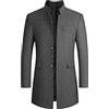 Generico Trench a Vento Uomo Elegante Taglie Forti Capispalla Lana Caldo Cappotto Manica Lunga Doppio Petto Classico Trench Lungo da Uomo in Tweed Nuovi Ufficio Casual Giubbotto Slim Fit Mezze Stagioni Viaggi