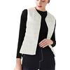 QCBH Gilet in piuma d'oca da donna interno moda tutto-fiammifero corto senza colletto leggero piumino d'anatra bianco piumino da donna piumino autunnale