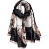 LumiSyne Donna Sciarpa In Cotone Lino Stampa Floreale Lettere Stile Moda Sciarpe Da Donna Leggera e Morbido Sciarpa Lungo Scialle Grande Scialle Stole Protezione Solare Caldo Quattro Stagioni